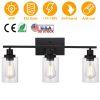 3 Light Wall Sconce Lighting with Clear Glass Shade Bathroom Vanity Lamp Fixture Modern Mounted Light for Porch Mirror Living Room Bedroom Hallway