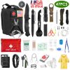 47Pcs Emergency Survival Kit Survival EDC Gear Equipment Tool First Aid Supplies Kit Tools with Pouch for Hiking Hunting Disaster Camping Adventure