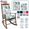 Rocking Chair Cushion 2 Pieces Back Seat Sets with Non-Slip Ties Polyester Fiber Filling Comfortable Cushions and Pads for Indoor Home Office Car