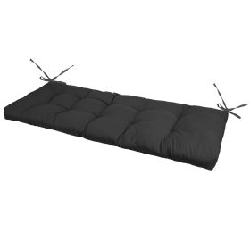 Bench Seat Cushion For Indoor Outdoor Furniture Non Slip Long Chair Cushion with Ties Strap  Swing Cushion 51.18x19.68IN For Garden Patio Balcony Entr (Option: Black)