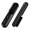 Cordless Negative Ion Hair Straightener Brush Rechargeable Mini Styling Comb with 12 Heating Levels Anti-scald 30S Preheating 30Mins Auto Sleep LCD Di