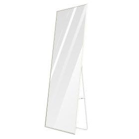 Full Length Mirror 67x25.6in Aluminum Alloy Wall Mirror Free Standing Floor Mirror Hanging Leaning Against Wall for Dressing Bedroom Living Room (Option: White)