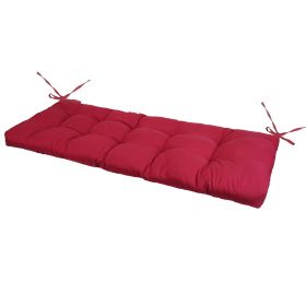 Bench Seat Cushion For Indoor Outdoor Furniture Non Slip Long Chair Cushion with Ties Strap Swing Cushion 51.18x19.68IN For Garden Patio Balcony Entry (Option: Red)