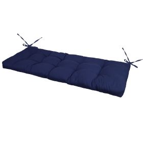 Bench Seat Cushion For Indoor Outdoor Furniture Non Slip Long Chair Cushion with Ties Strap  Swing Cushion 51.18x19.68IN For Garden Patio Balcony Entr (Option: Navy)